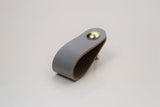Leather Drawer Pull/Handle/Knob - Grey
