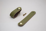 Leather Drawer Pull/Handle/Knob - Light Green