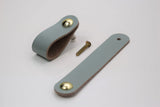 Leather Drawer Pull/Handle/Knob - Pale Blue