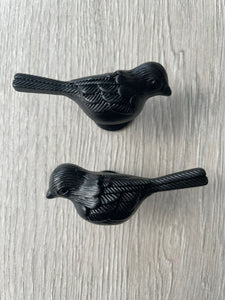 Pair Of Bird Knobs - Black