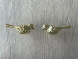 Pair Of Bird Knobs - Gold