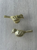 Pair Of Bird Knobs - Gold