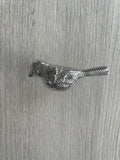 Pair Of Bird Knobs - Silver