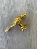 Pair Of Bird Knobs - Old Gold