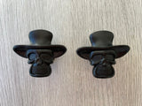 The Hatted Skull Knob - Black