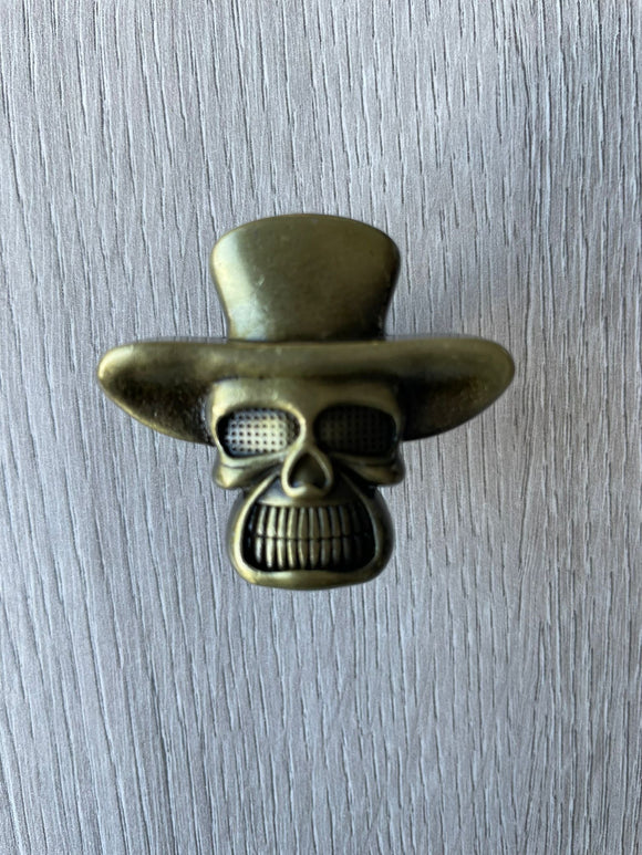 The Hatted Skull Knob - Bronze