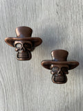 The Hatted Skull Knob - Copper