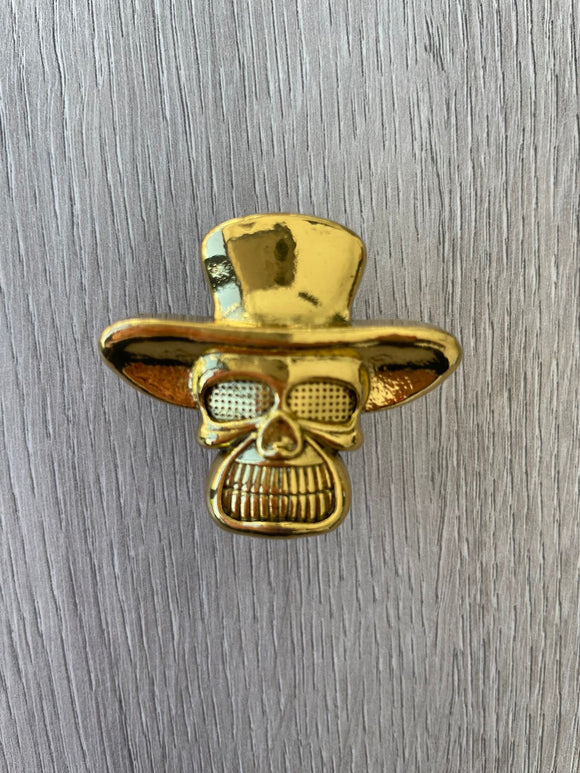 The Hatted Skull Knob - Old Gold