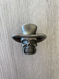 The Hatted Skull Knob - Pewter
