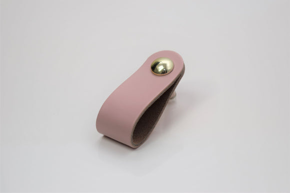 Leather Drawer Pull/Handle/Knob - Pink