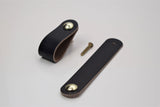 Leather Drawer Pull/Handle/Knob - Black