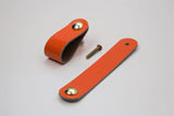 Leather Drawer Pull/Handle/Knob - Orange