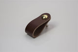Leather Drawer Pull/Handle/Knob - Mid Brown