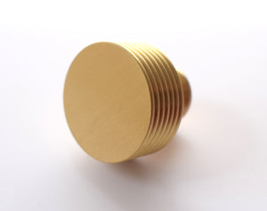 Solid Brass Knob Modern -Brass Brushed